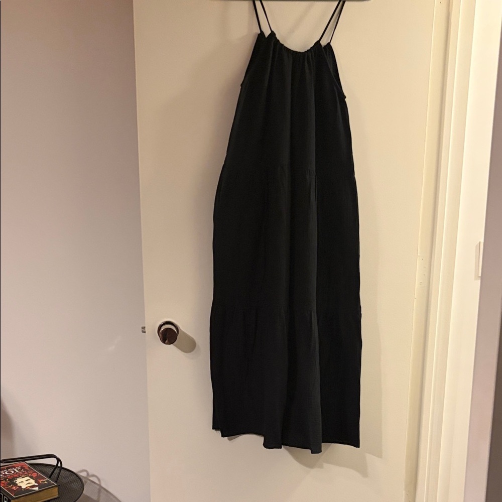 Show Me Your MuMu Black Tiered Maxi Dress with Spaghetti Straps